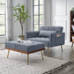 Velvet Recliner Sofa Chair with Adjustable Backrest and 2 Side Pocket