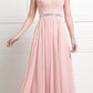 Cinderella Divine W0014 Long Gown Sleeveless Pleated Rhinestone Waist