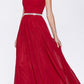 Cinderella Divine W0014 Long Gown Sleeveless Pleated Rhinestone Waist