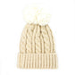 Warm Chunky Cable Knit Beanie Pom Pom Hat Beanie Winter Hat