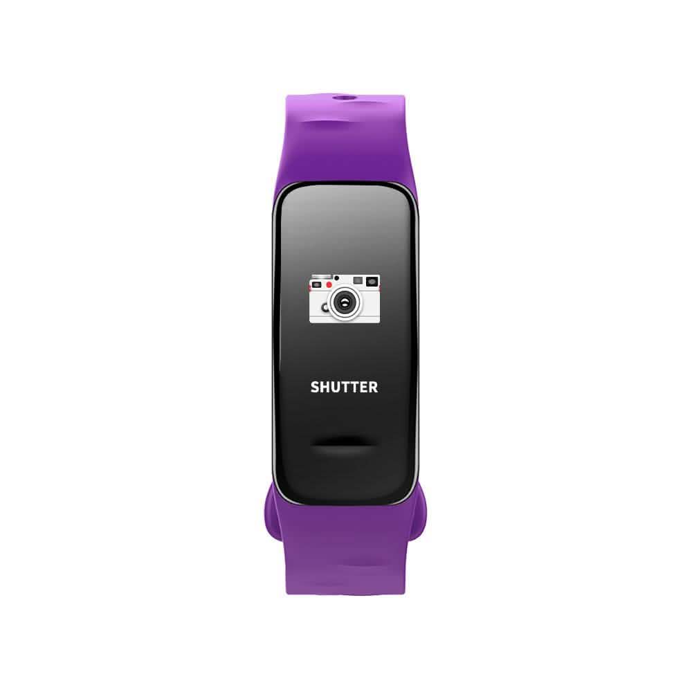 Pulsera inteligente impermeable morada con monitor de ritmo cardíaco y actividad física