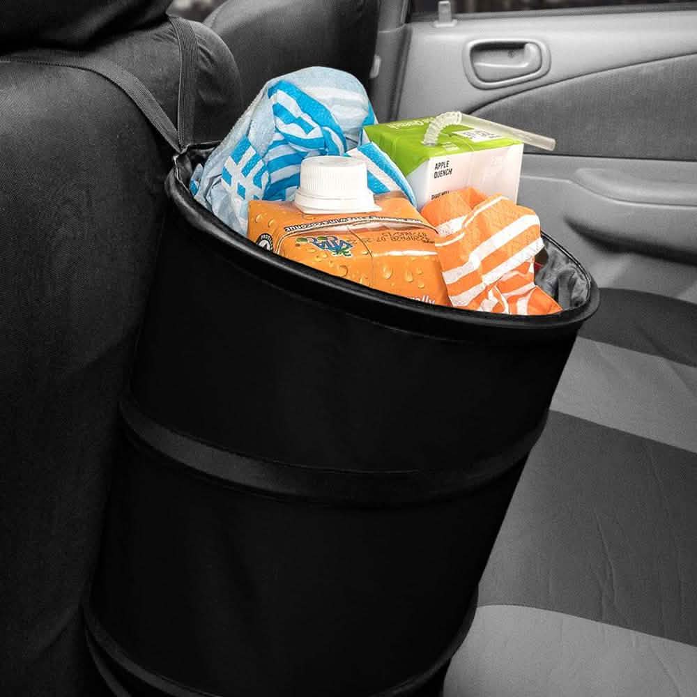 Cubo de basura plegable e impermeable pequeño para coche y viajes