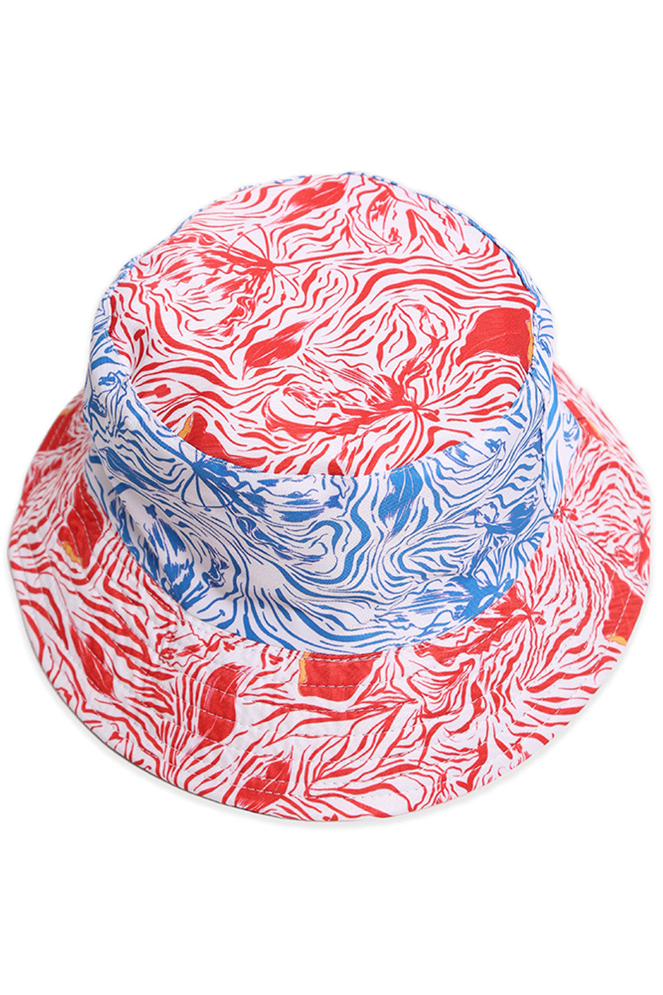 Wavy Mixed Print Bucket Hat