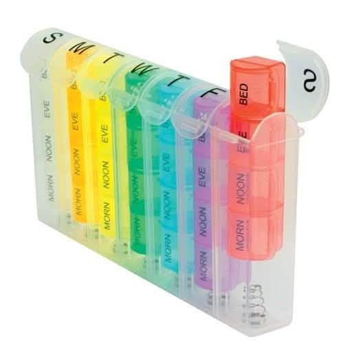 Organizador Semanal de Pastillas con Compartimentos de Hora