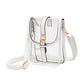 Faux Leather Belt Buckle Pointed Transparent Crossbody Bag