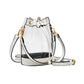 Solid Faux Leather Transparent Bucket Bag