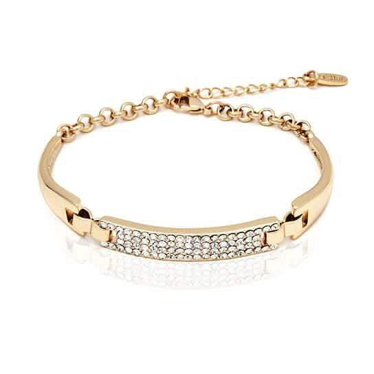 Pulsera de bloques con elementos de Swarovski blancos