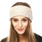 Wide Solid Cable Knit Earmuff Headband Ear Warmer