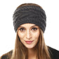 Wide Solid Cable Knit Earmuff Headband Ear Warmer