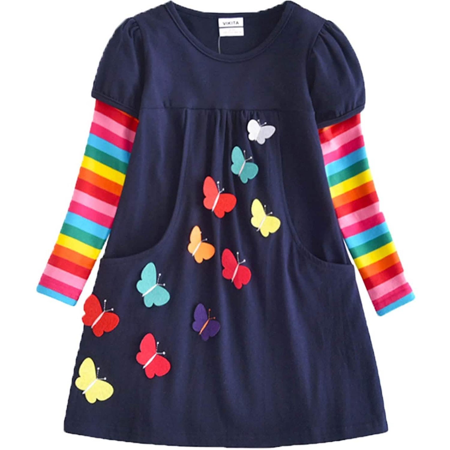 Vestido de manga larga para niña pequeña de invierno