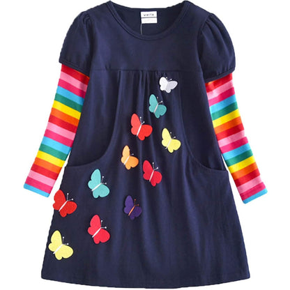 Vestido de manga larga para niña pequeña de invierno