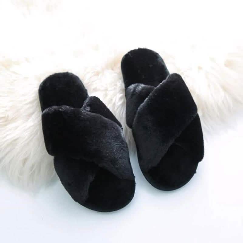 Pantuflas peludas acogedoras de invierno para mujer