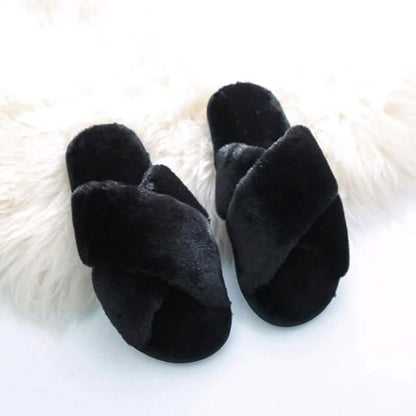 Pantuflas peludas acogedoras de invierno para mujer