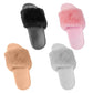 Pantuflas de mujer de piel sintética con puntera abierta