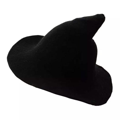 Gorro de lana tejido de bruja, cálido para mujer, para invierno