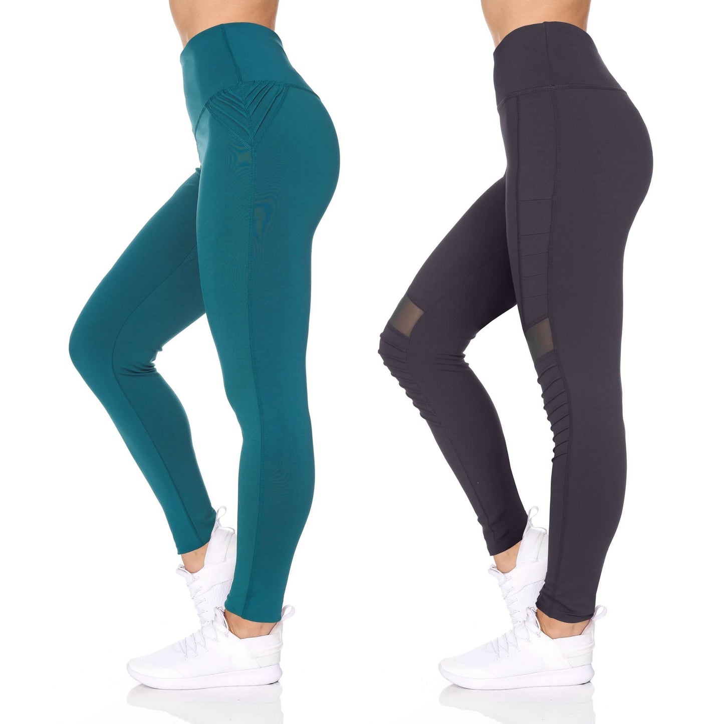 Paquete de 2 leggings de cintura alta Active de largo completo para mujer con lema