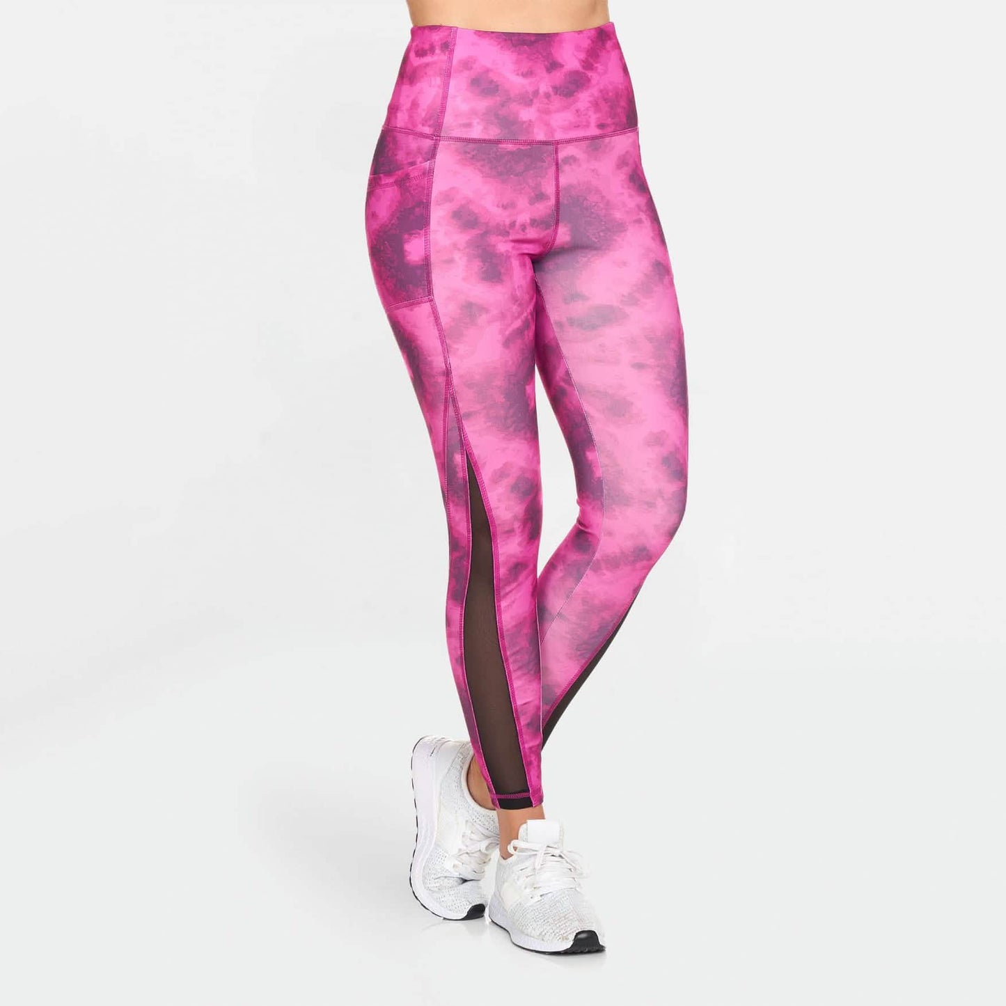 Leggings deportivos estampados de tiro alto con bolsillos para mujer
