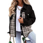 Women's Denim Jacket Long Sleeve Plaid Button Down Shirts Shacket