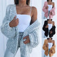 Cárdigan de punto trenzado para mujer