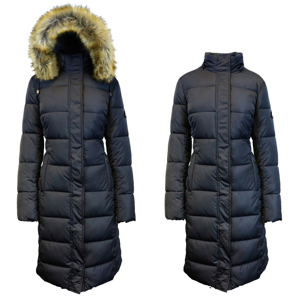 Abrigo parka largo grueso para mujer