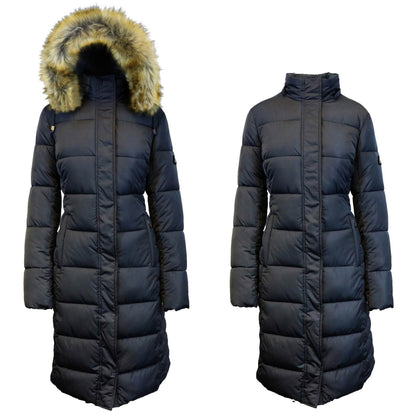 Abrigo parka largo grueso para mujer