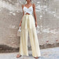 Women's High-Waisted Straight-Leg Strappy Pants