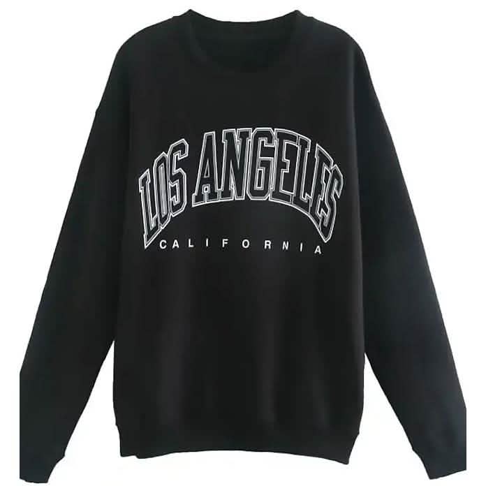 Sudadera de mujer con texto gráfico de Los Ángeles