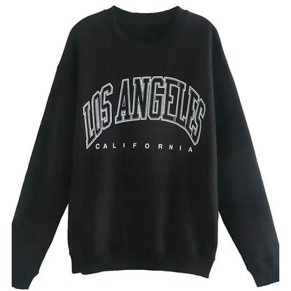 Sudadera de mujer con texto gráfico de Los Ángeles