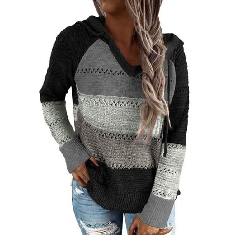Sudadera de punto ligera y transpirable para mujer con capucha