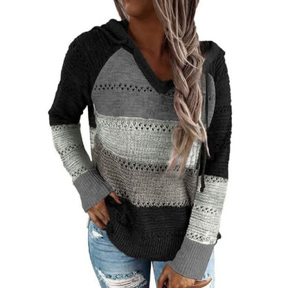 Sudadera de punto ligera y transpirable para mujer con capucha