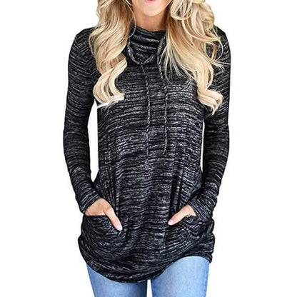 Sudaderas casuales de cuello alto de manga larga teñidas anudado para mujer