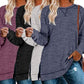Blusa túnica casual de manga larga suelta con aberturas laterales para mujer