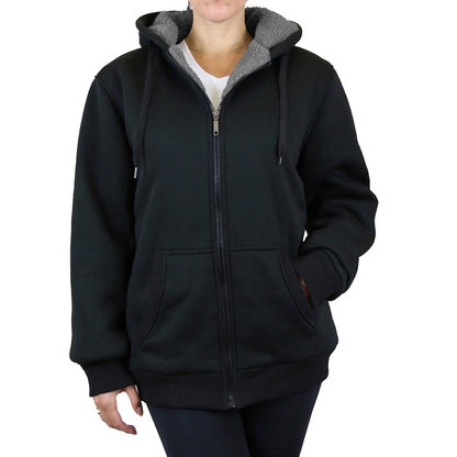 Conjunto de regalo de sudadera con capucha de sherpa, gorro y calcetines térmicos para mujer