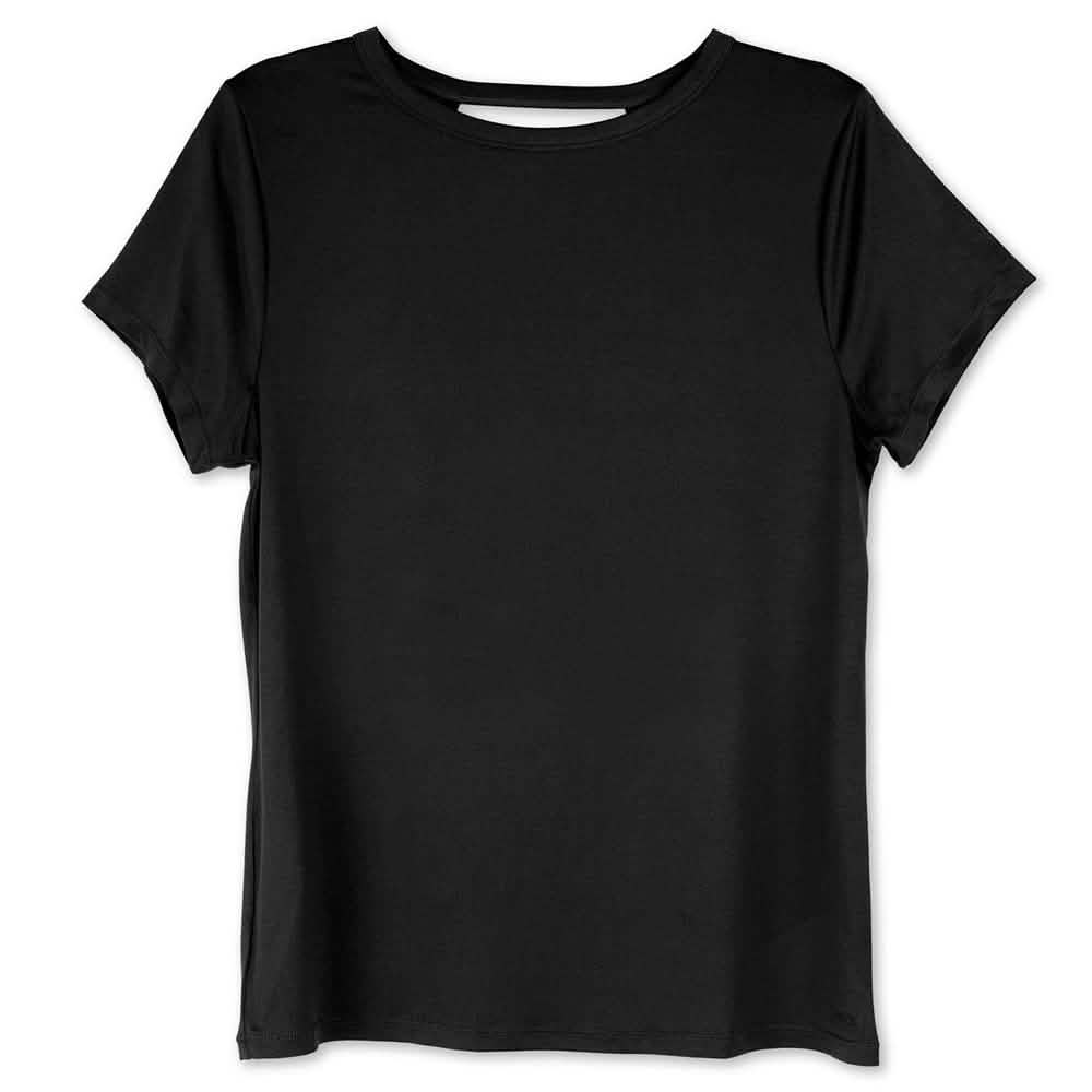 Blusa de camiseta lisa de manga corta cruzada en la espalda para mujer