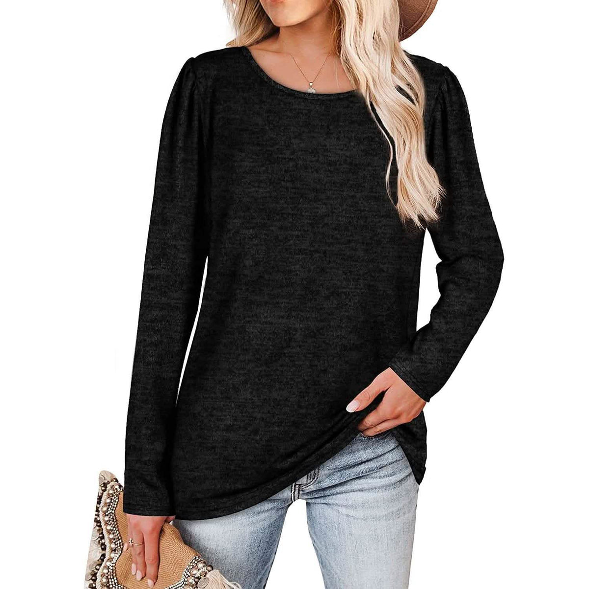 Tops de mujer con cuello en V, manga de pétalo, camisetas casuales de verano