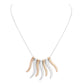 Worn Finish Metal Bar Fringe Necklace Metal Bar Necklace