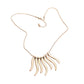Worn Finish Metal Bar Fringe Necklace Metal Bar Necklace