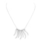 Worn Finish Metal Bar Fringe Necklace Metal Bar Necklace