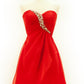 CLEARANCE - Cinderella Divine HK5744 Short Red Chiffon Dress (Size 4)