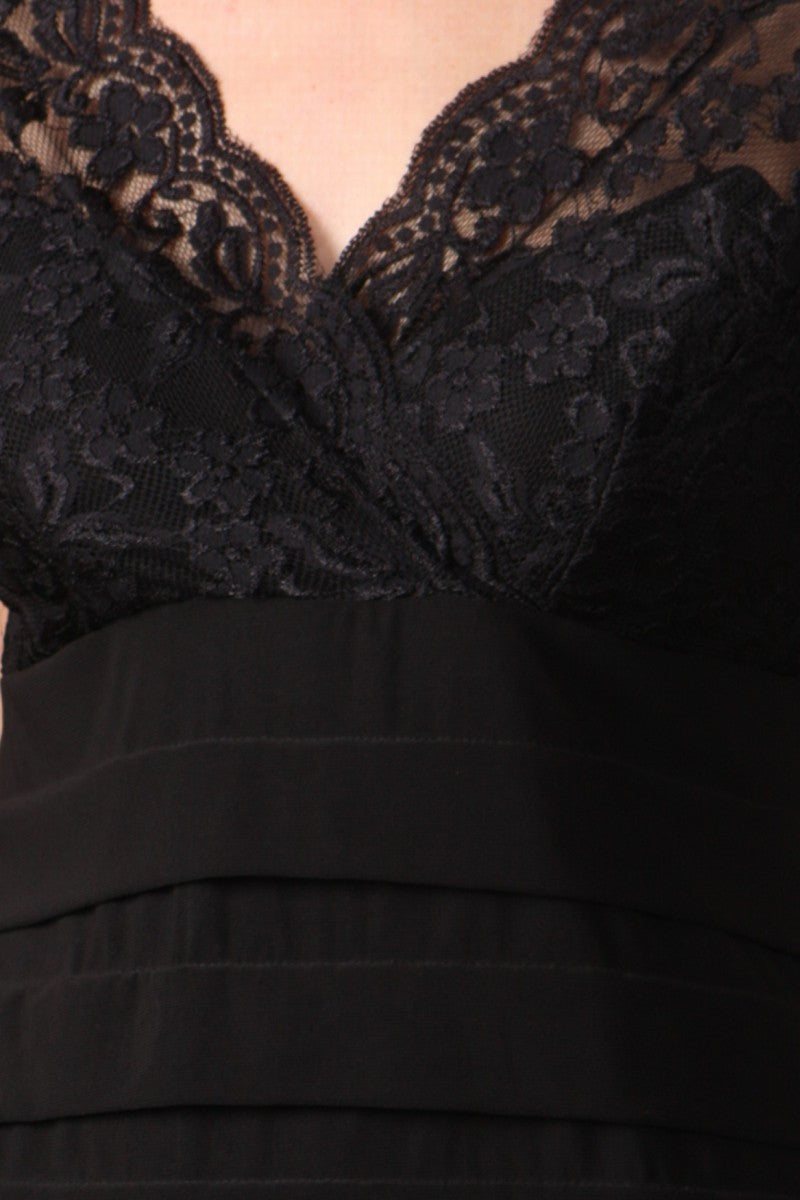 LIQUIDACIÓN - Vestido de cóctel a media pierna de encaje elástico ITY Celavie 2320L (Talla 2XL)