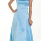 CLEARANCE - Bridesmaid Dress Poly Satin Spaghetti Strap A Line Gown (Size Small)