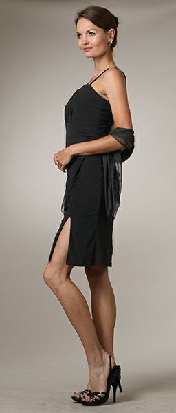 LIQUIDACIÓN - Vestido elegante negro Celavie 6031s para invitada de boda (Talla XL)