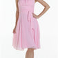CLEARANCE - Halter Strap Yellow Chiffon Knee Length Dress With Bow (Size Small)