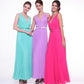 Cinderella Divine 1499 Long Chiffon Pleated Sleeveless Dress With Belt