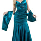 CLEARANCE - Cinderella Divine 5098 Teal Mermaid Dress Pleated Bodice Gown (Size 2XL)