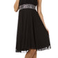 LIQUIDACIÓN - CELAVIE 2095S Vestido Negro hasta la Rodilla de un Solo Hombro Incluye Chaqueta Bolero (Talla M)