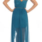 DESCUENTO - Vestido Negro Alto-Bajo con Top de Encaje Celavie 2387 (Talla 2XL)