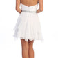 CLEARANCE - Celavie 3005s Short Coral A-Line Dress Sweetheart Rhinestone (Size S)