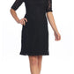 CLEARANCE - Modest Coral Knee Length Semi Formal Dress Short Sleeve Pearl Neck (Size XL, 3XL)