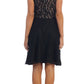 LIQUIDACIÓN - Vestido sin mangas Celavie 6201s de encaje negro hasta la rodilla (Talla L)